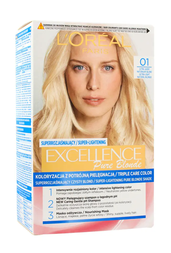 ⁨Loreal Excellence Creme Pure Blonde Coloring Cream 01 Super Light Blonde Natural 1op⁩ at Wasserman.eu