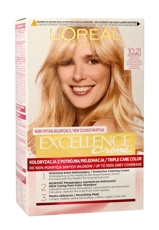 ⁨Loreal Excellence Creme Krem koloryzujący 10.21 bardzo jasny blond perłowy⁩ w sklepie Wasserman.eu