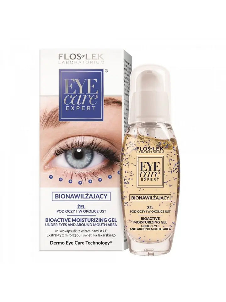 ⁨Floslek Eye Care Bio-moisturizing gel with microcapsules to smooth wrinkles⁩ at Wasserman.eu