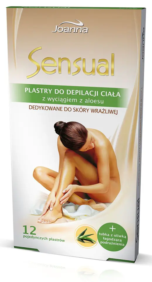 ⁨Joanna Sensual Plastry do depilacji ciała Aloes 1op.(12szt)⁩ w sklepie Wasserman.eu