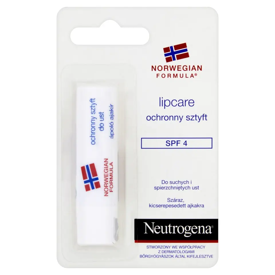 ⁨Neutrogena Formuła Norweska Ochronny sztyft do warg SPF 4 4.80g⁩ w sklepie Wasserman.eu