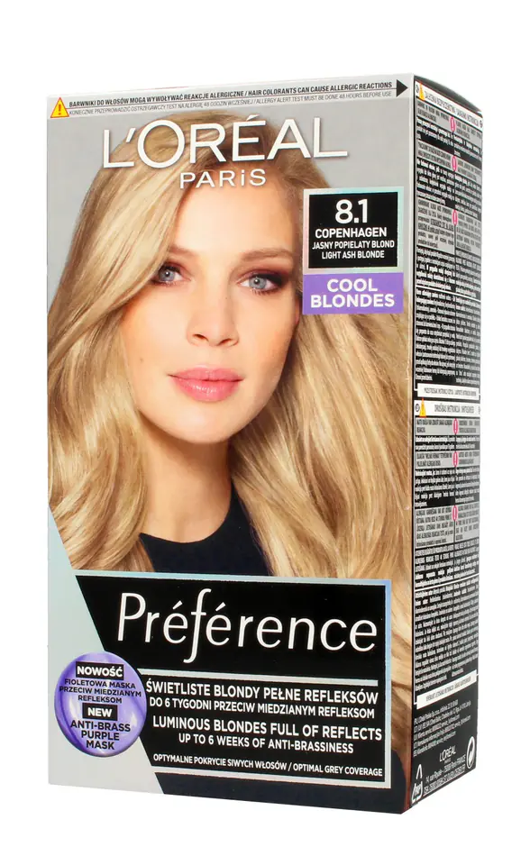 ⁨Loreal Farba Recital Preference Wbis 8.1 Jasny Blond Popielaty⁩ w sklepie Wasserman.eu