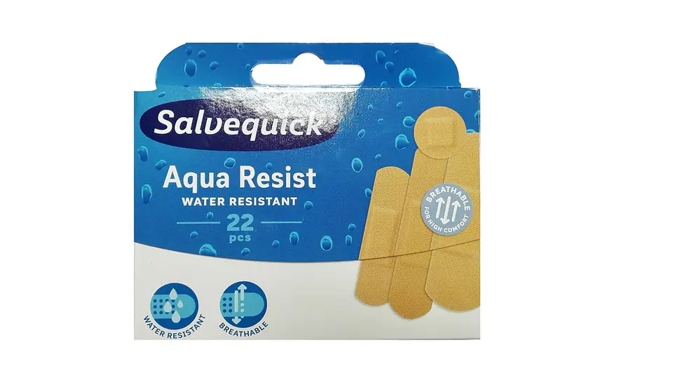 ⁨Salvequick Plastry Aqua Resist wodoodporne 1op-22szt⁩ w sklepie Wasserman.eu