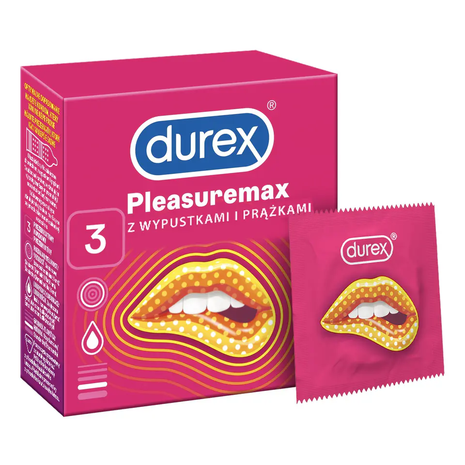 ⁨Durex Prezerwatywy Pleasuremax 3 szt⁩ w sklepie Wasserman.eu