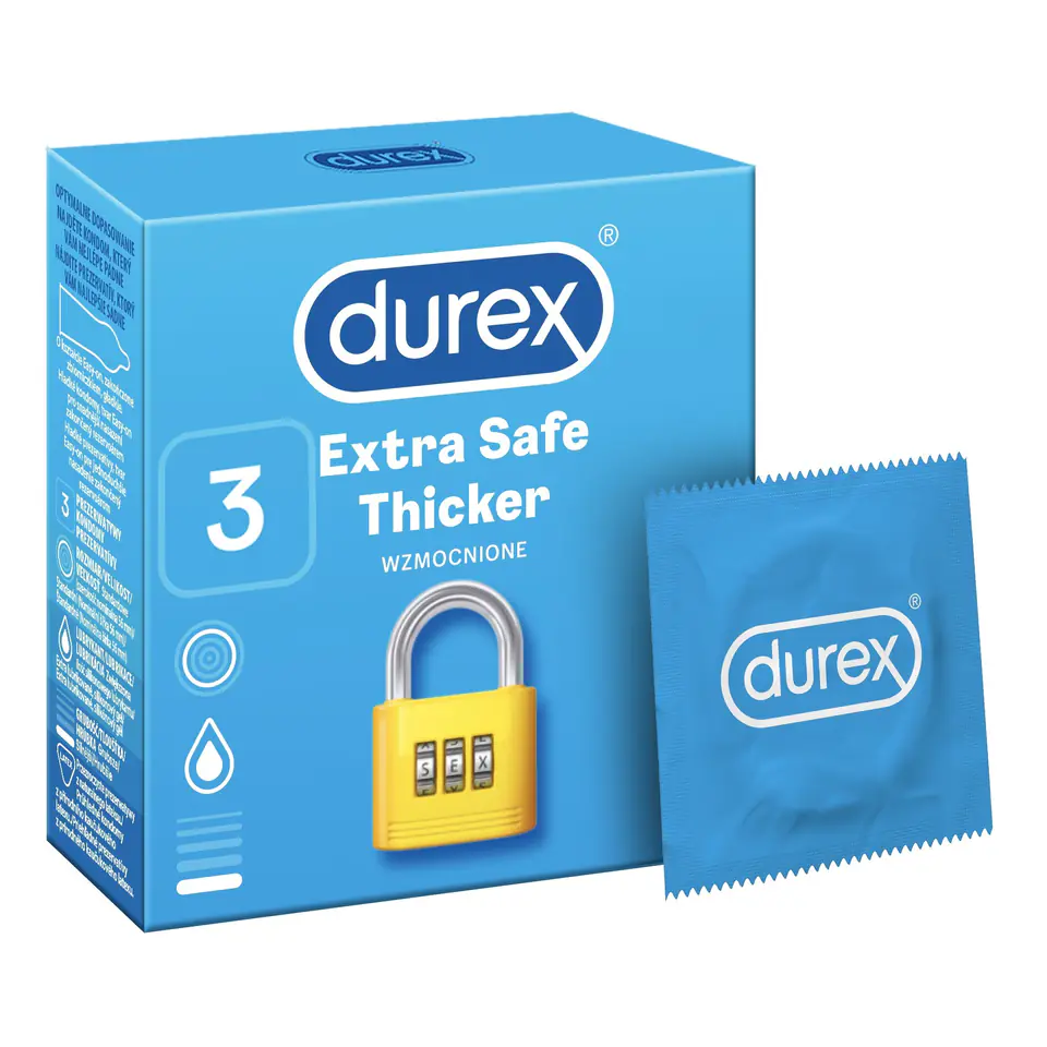 ⁨Durex Prezerwatywy Extra Safe 3 szt⁩ w sklepie Wasserman.eu