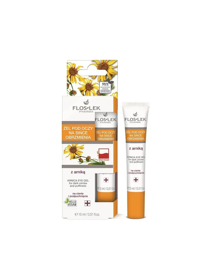 ⁨Floslek Pharma Gel with arnica under the eyes for bruises and swiping 15ml⁩ at Wasserman.eu