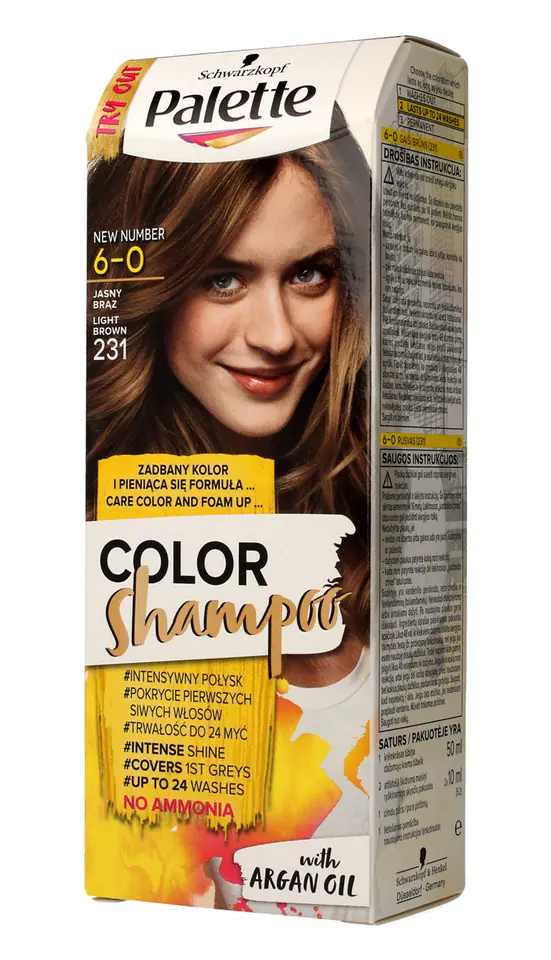 ⁨Palette Color Shampoo Szampon koloryzujący nr 6-0 (231) Jasny Brąz 1op.⁩ w sklepie Wasserman.eu