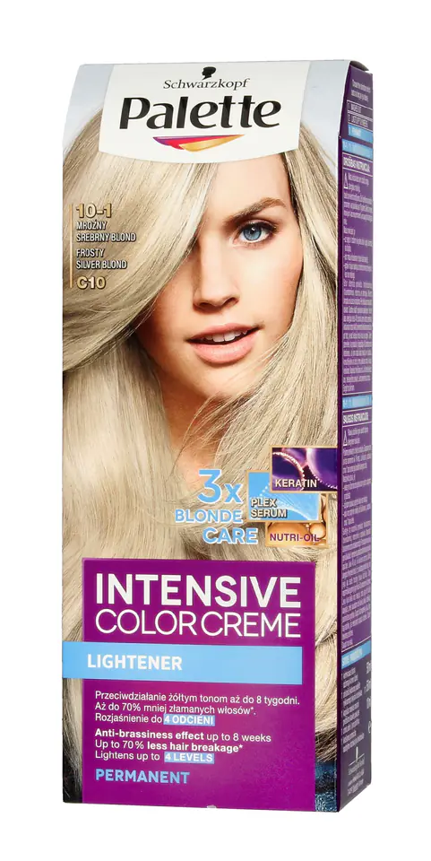 ⁨Palette Intensive Color Creme Coloring cream No C10-frosty silver blonde 1op.⁩ at Wasserman.eu