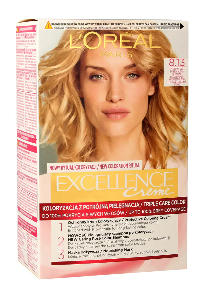 ⁨Loreal Excellence Creme Krem koloryzujący 8.13 perłowy beż⁩ w sklepie Wasserman.eu