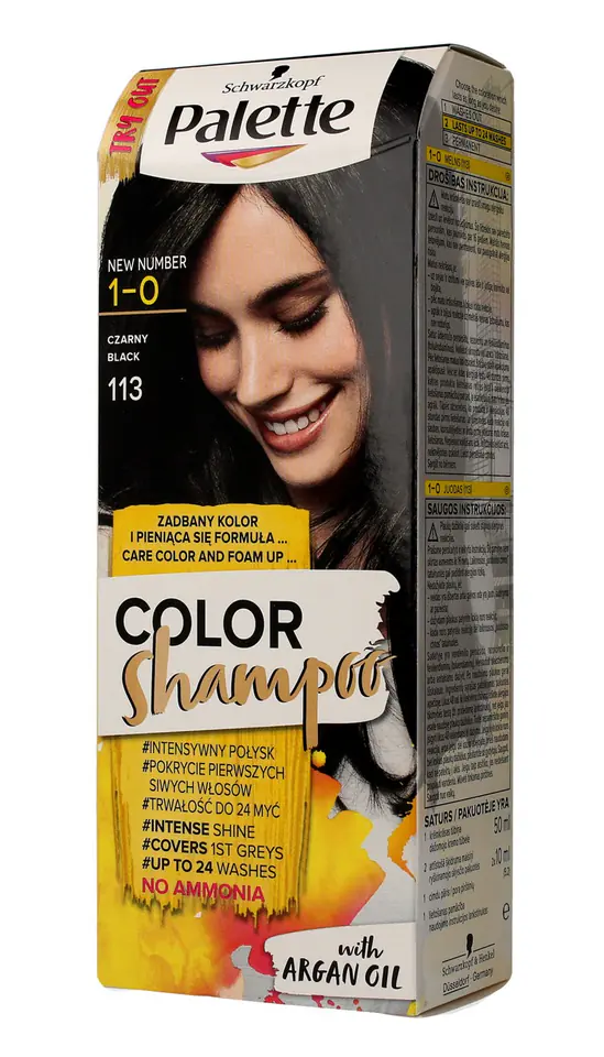 ⁨Palette Color Shampoo Coloring Shampoo No. 1-0 (113) Black 1op.⁩ at Wasserman.eu