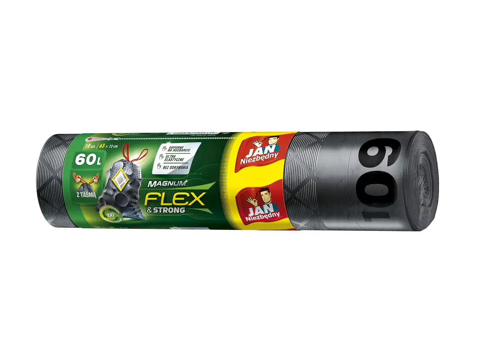 ⁨Sarantis Jan Essential Garbage Bags Magnum 60l/10pcs 1op.-10pcs⁩ at Wasserman.eu