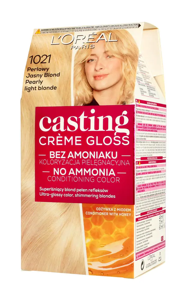 ⁨Casting Creme Gloss Krem koloryzujący nr 1021 Perłowy Jasny Blond 1op⁩ w sklepie Wasserman.eu