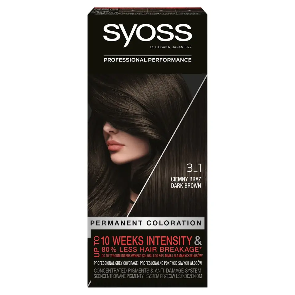 ⁨Schwarzkopf Syoss Farba do włosów Ciemny Brąz nr 3-1 1op.⁩ w sklepie Wasserman.eu