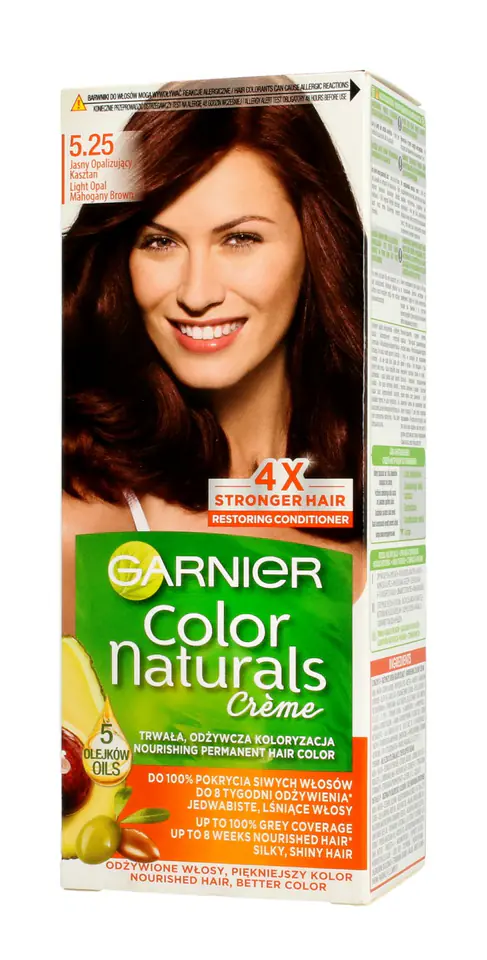 ⁨Garnier Color Naturals Krem koloryzujący nr 5.25 Jasny Opalizujący Kasztan 1op⁩ w sklepie Wasserman.eu