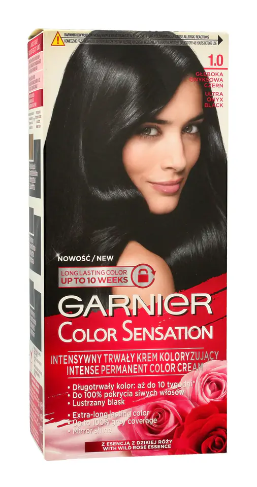 ⁨Garnier Color Sensation Coloring Cream 1.0 Onyx Black- Deep Onyx Black⁩ at Wasserman.eu