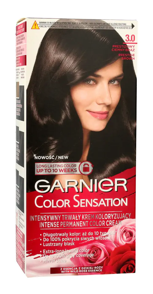 ⁨Garnier Color Sensation Krem koloryzujący 3.0 Prestig Brown- Prestiżowy ciemny brąz⁩ w sklepie Wasserman.eu