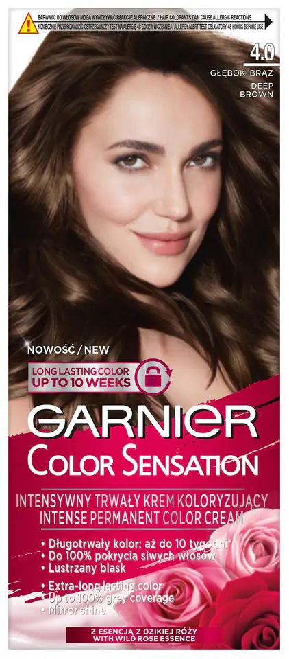 ⁨Garnier Color Sensation Krem koloryzujący 4.0 Deep Brown- Głęboki brąz⁩ w sklepie Wasserman.eu