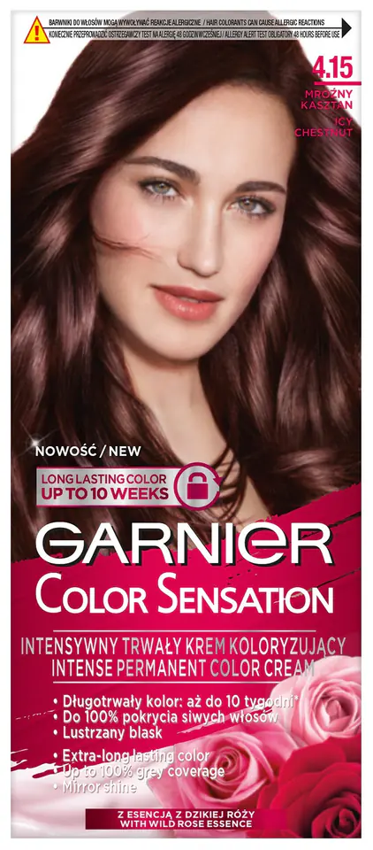 ⁨Garnier Color Sensation Krem koloryzujący 4.15 Icy Chestnut- Mroźny kasztan⁩ w sklepie Wasserman.eu