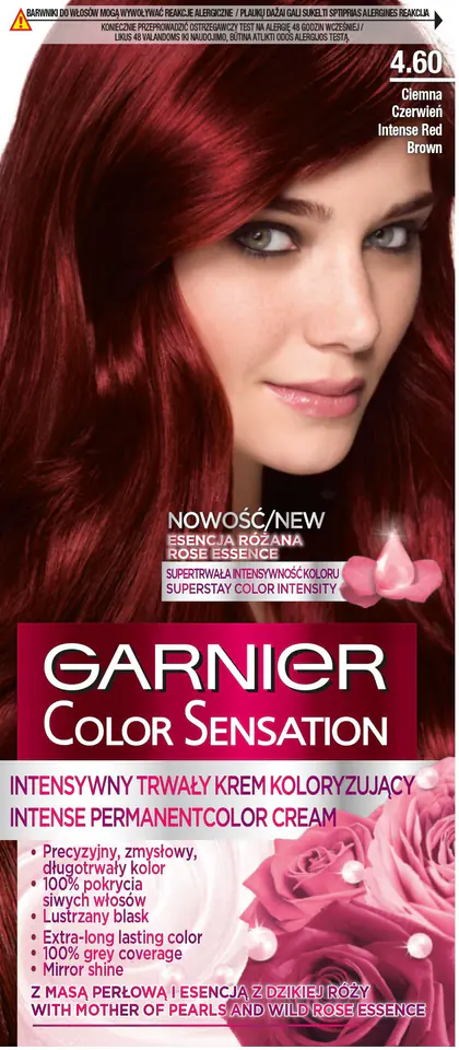 ⁨Garnier Color Sensation Krem koloryzujący 4.60 Red Brown- Intensywna ciemna czerwień⁩ w sklepie Wasserman.eu