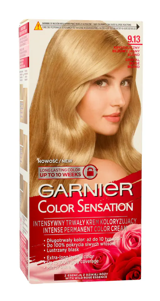 ⁨Garnier Color Sensation Krem koloryzujący 9.13 Cristal Blond- Krystaliczny beżowy jasny blond⁩ w sklepie Wasserman.eu