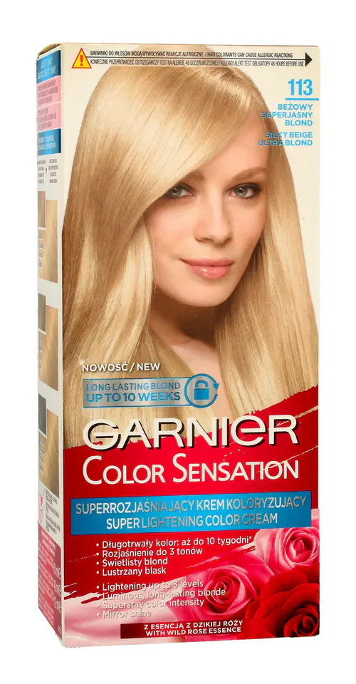 ⁨Garnier Color Sensation Krem koloryzujący 113 Beige U.Blond- Jedwabisty beżowy superjasny blond⁩ w sklepie Wasserman.eu