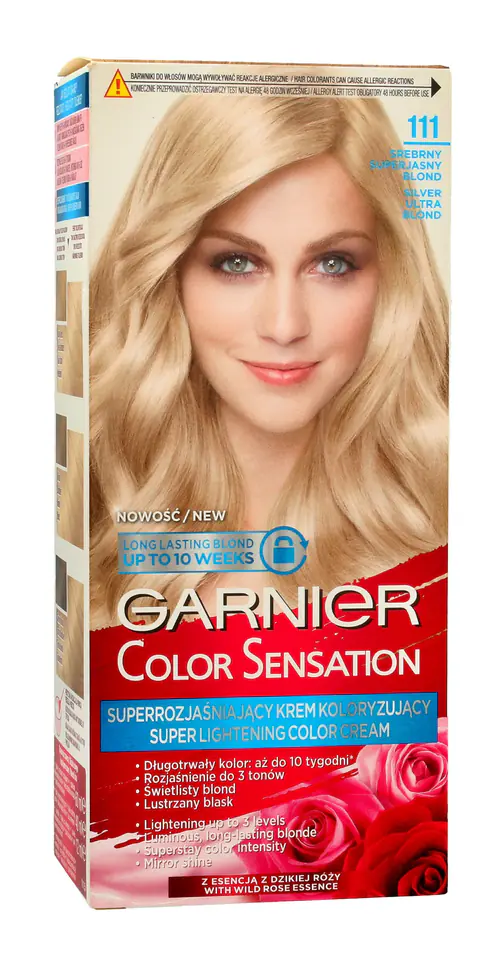 ⁨Garnier Color Sensation Krem koloryzujący 111 Silver U.Blond- Srebrny superjasny blond⁩ w sklepie Wasserman.eu