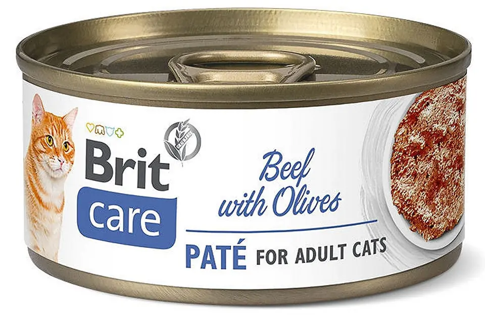 ⁨BRIT CARE CAT BEEF WITH OLIVES CAN 70 G⁩ at Wasserman.eu