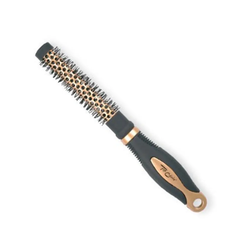 ⁨Top Choice Hair Accessories Hairbrush Exclusive size XS round gold/black 62001-02⁩ at Wasserman.eu