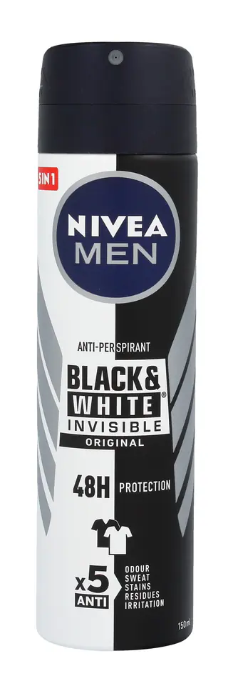 ⁨Nivea Dezodorant INVISIBLE Black&White spray męski 150ml⁩ w sklepie Wasserman.eu