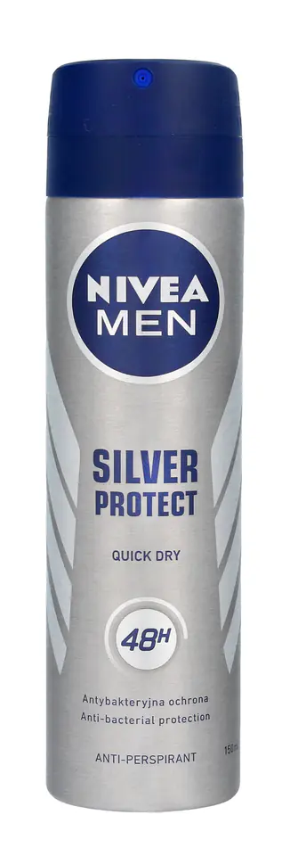 ⁨Nivea Dezodorant SILVER PROTECT DYNAMIC POWER spray męski  150ml⁩ w sklepie Wasserman.eu