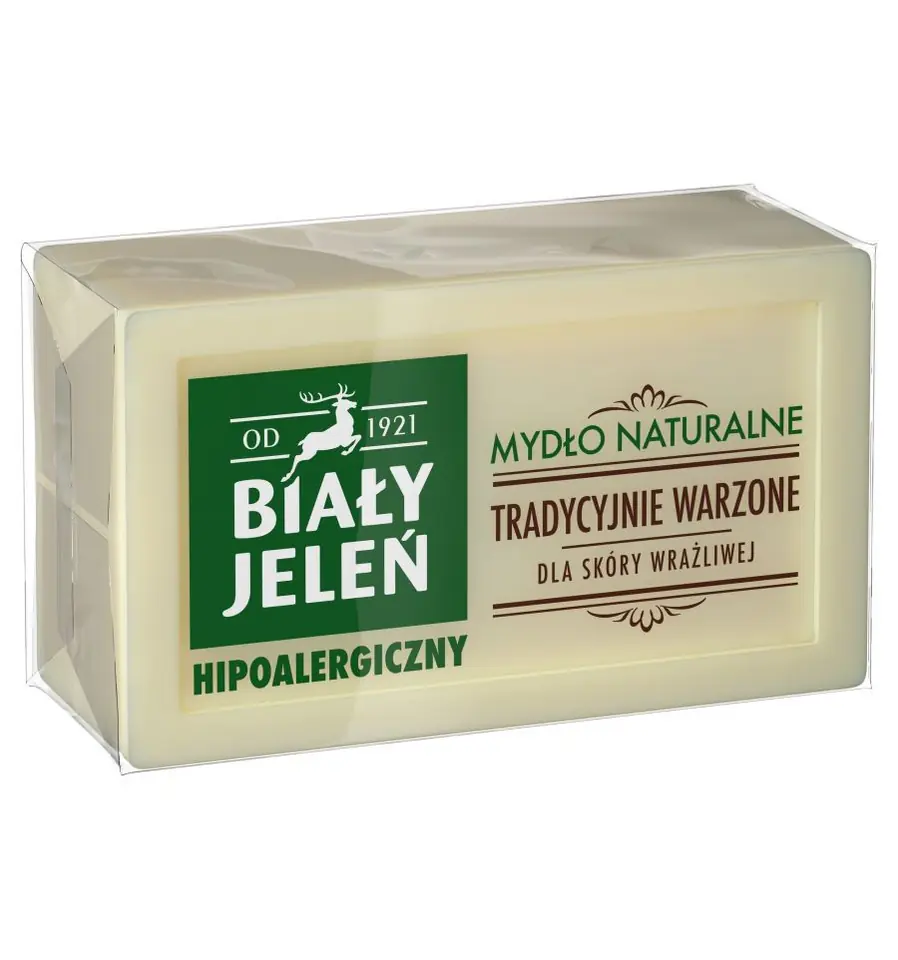 ⁨Biały Jeleń Mydło naturalne hipoalergiczne tradycyjnie warzone 150g⁩ w sklepie Wasserman.eu