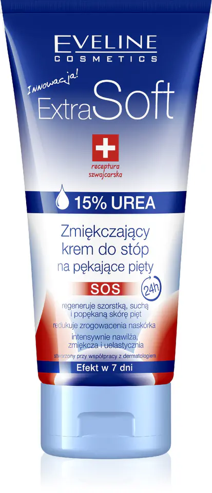 ⁨Eveline Extra Soft SOS Krem na pękające pięty 15% Urea 100ml⁩ w sklepie Wasserman.eu