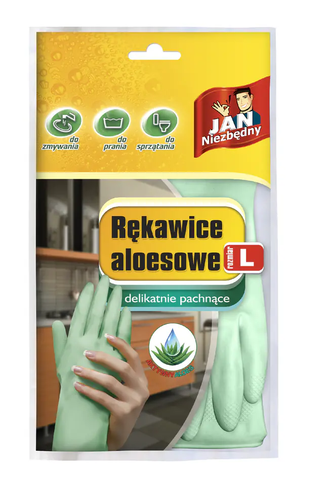 ⁨Sarantis Jan Essential Aloe Vera Gloves Size L⁩ at Wasserman.eu