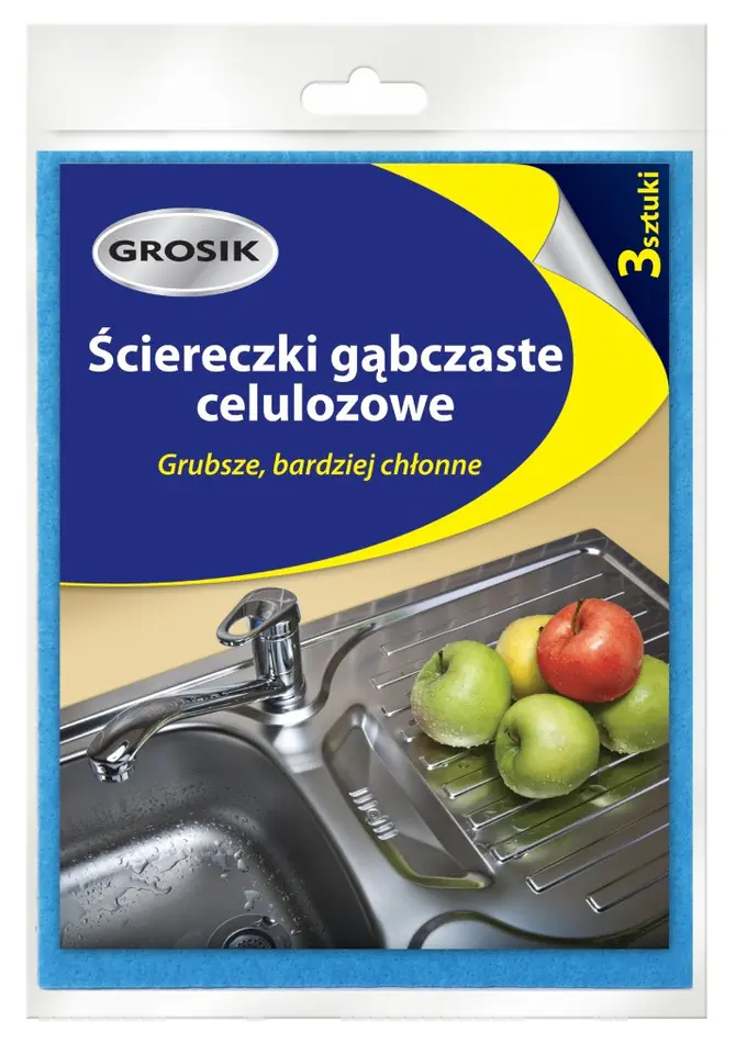 ⁨Sarantis Jan Niezbędny Grosik Ściereczki Gąbczaste Celulozowe 3 sztuki⁩ w sklepie Wasserman.eu