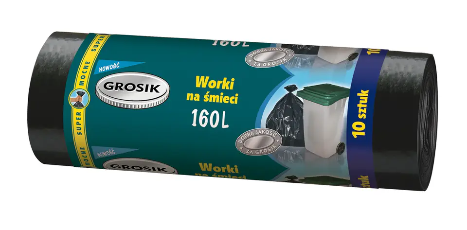 ⁨Sarantis Jan Niezbędny Grosik Worki na śmieci LD 160L/10sztuk⁩ w sklepie Wasserman.eu