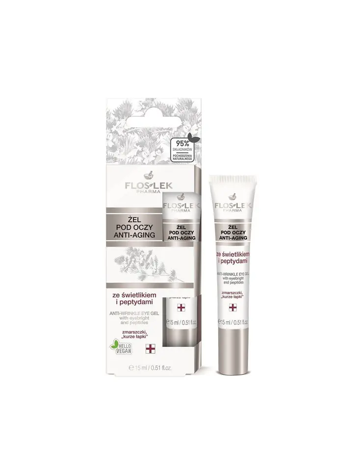 ⁨Floslek Pharma Anti - Aging Żel pod oczy przeciwzmarszczkowy 15ml⁩ w sklepie Wasserman.eu