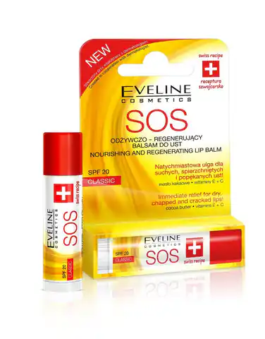 ⁨Eveline Lipstick - Protective Lip Balm SOS classic 1pcs⁩ at Wasserman.eu