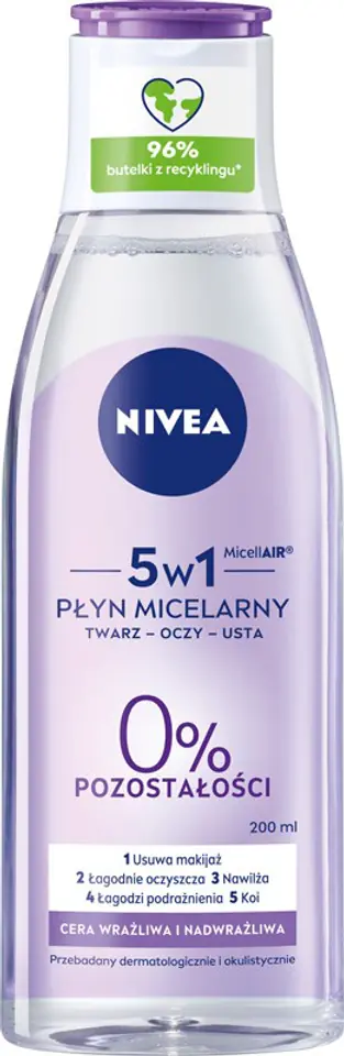 ⁨Nivea Sensitive Micellar Liquid 3in1 for Sensitive Skin 200ml⁩ at Wasserman.eu