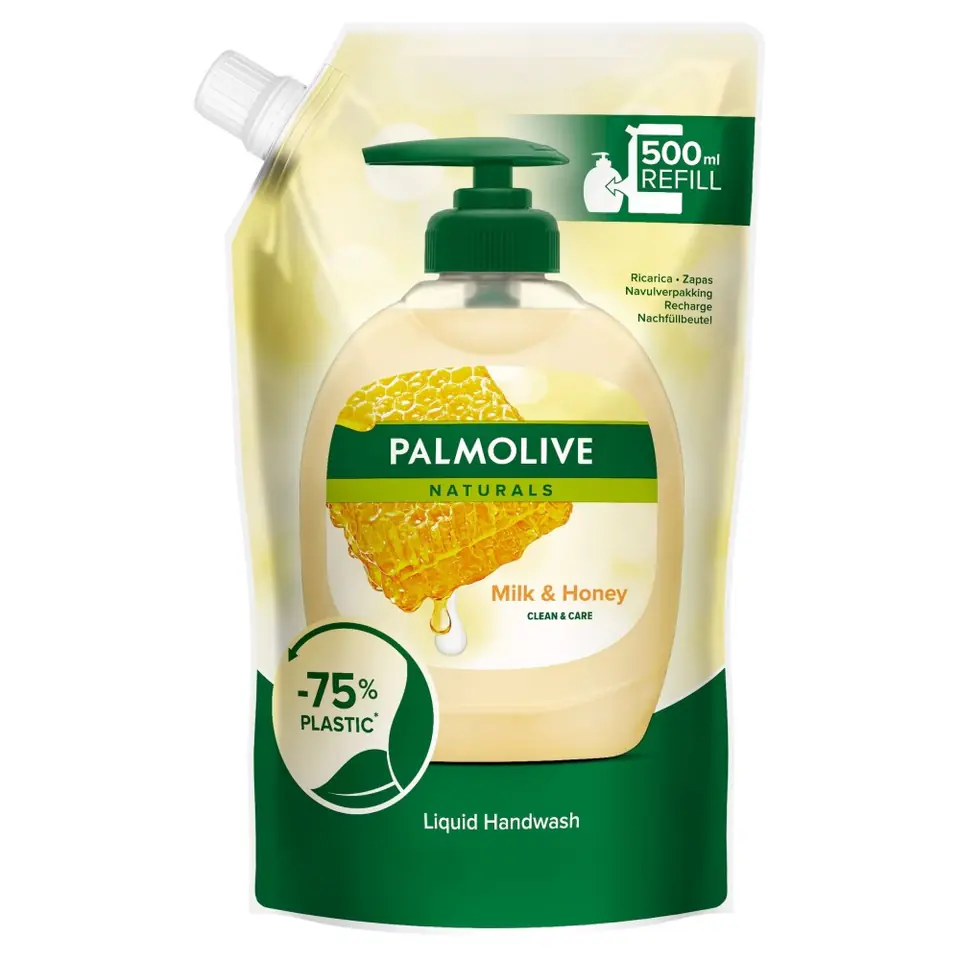 ⁨Palmolive Mydło w płynie zapas Mleko i Miód 500ml⁩ w sklepie Wasserman.eu