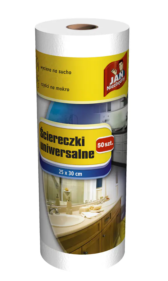 ⁨Sarantis Jan Niezbędny Ściereczki na rolce białe 50szt⁩ w sklepie Wasserman.eu