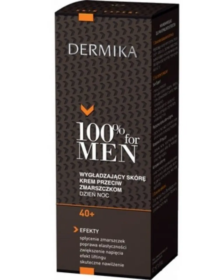 ⁨Dermika 100% for Men Krem 40+ wygładzający na dzień i noc 50ml⁩ w sklepie Wasserman.eu