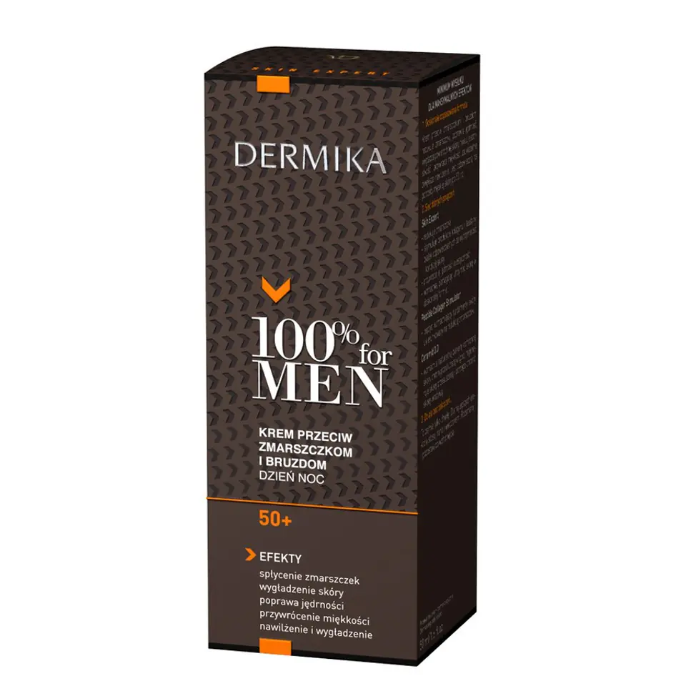 ⁨Dermika 100% for Men Krem 50+ przeciw zmarszczkom i bruzdom na dzień i noc 50ml⁩ w sklepie Wasserman.eu