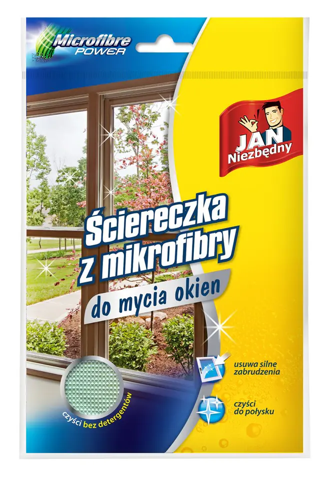 ⁨Sarantis Jan Niezbędny Ściereczka z mikrofibry do mycia okien 1szt⁩ w sklepie Wasserman.eu