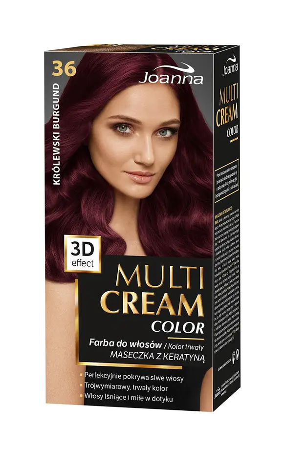 ⁨Joanna Multi Cream Color Farba nr 36 Królewski Burgund⁩ w sklepie Wasserman.eu