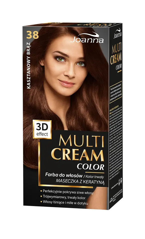 ⁨Joanna Multi Cream Color Farba nr 38 Kasztanowy Brąz⁩ w sklepie Wasserman.eu