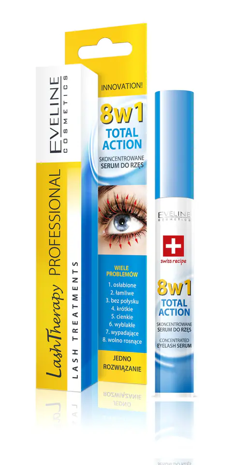 ⁨Eveline Lash Therapy Odżywka do rzęs 8w1 Total Action 10ml⁩ w sklepie Wasserman.eu