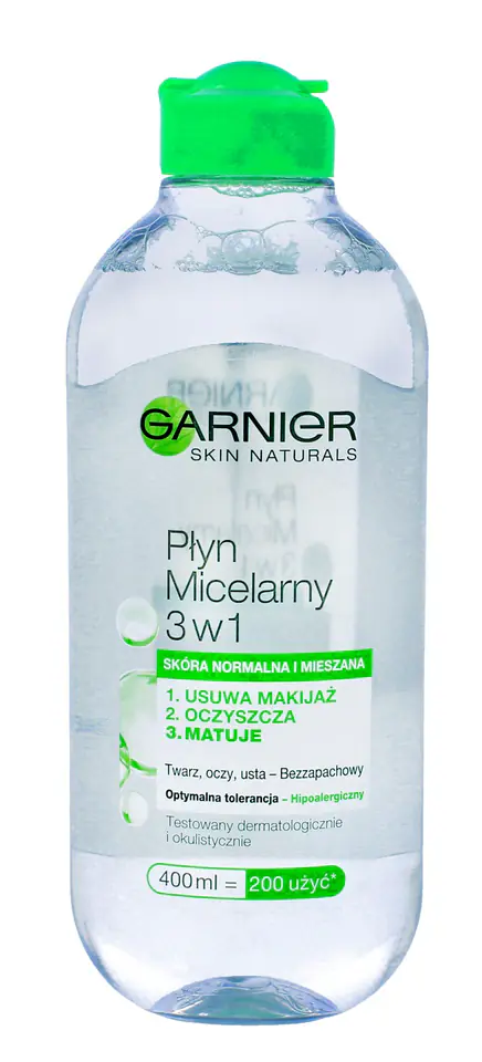 ⁨Garnier Essentials Płyn micelarny do cery normalnej i mieszanej 3w1 400ml⁩ w sklepie Wasserman.eu