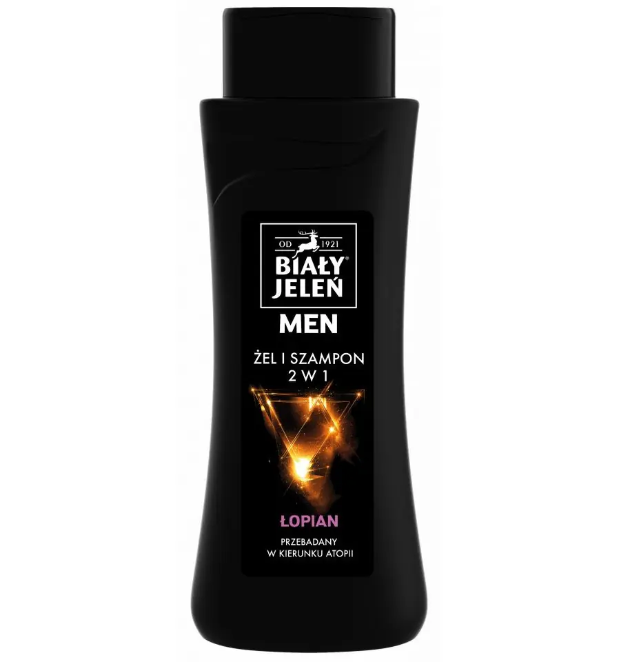 ⁨Biały Jeleń for Men Szampon Żel hipoalergiczny 2w1 z łopianem 300ml⁩ w sklepie Wasserman.eu