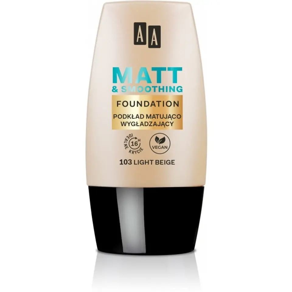 ⁨AA Make Up Matt Matt Mattifying & Smoothing Foundation 103 Light Beige 30ml⁩ at Wasserman.eu