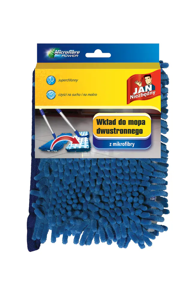 ⁨Sarantis Jan Essential Microfiber Cartridge for Double-sided Mop 1pc⁩ at Wasserman.eu